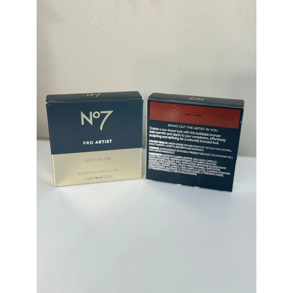 No7 Pro Artist Powder Bronzer Womens 9g Deep Glow Soft Glow NWT